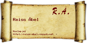 Reiss Ábel névjegykártya